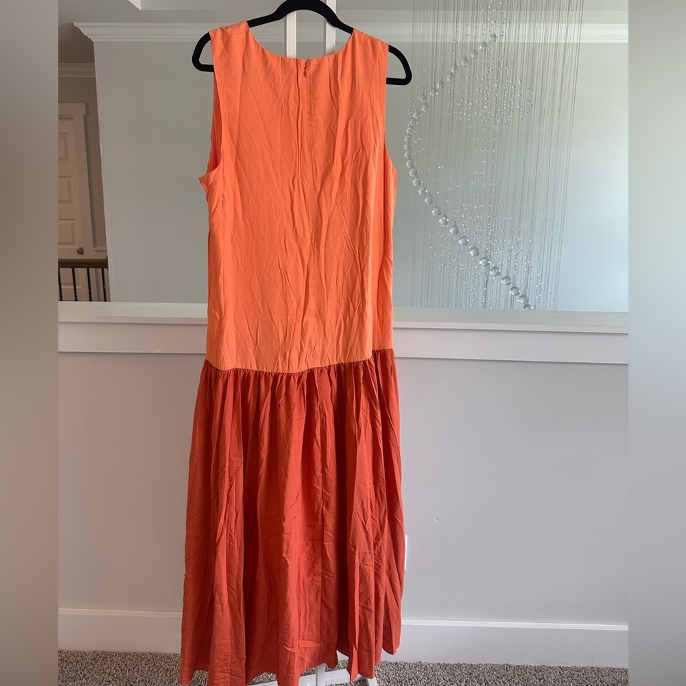 Anthropologie Hutch Orange Sleeveless Colorblock Dress - Picture 8 of 9